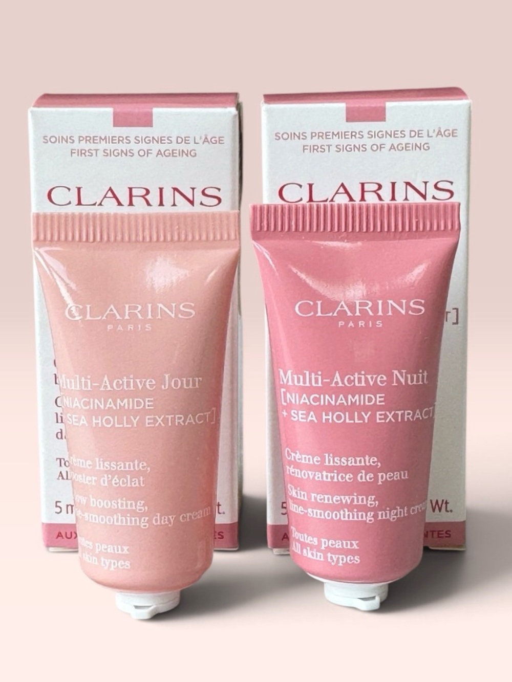 Clarins Multi-Active Jour and Nuit Day and Night Cream Moisturizer NIB Mini NEW